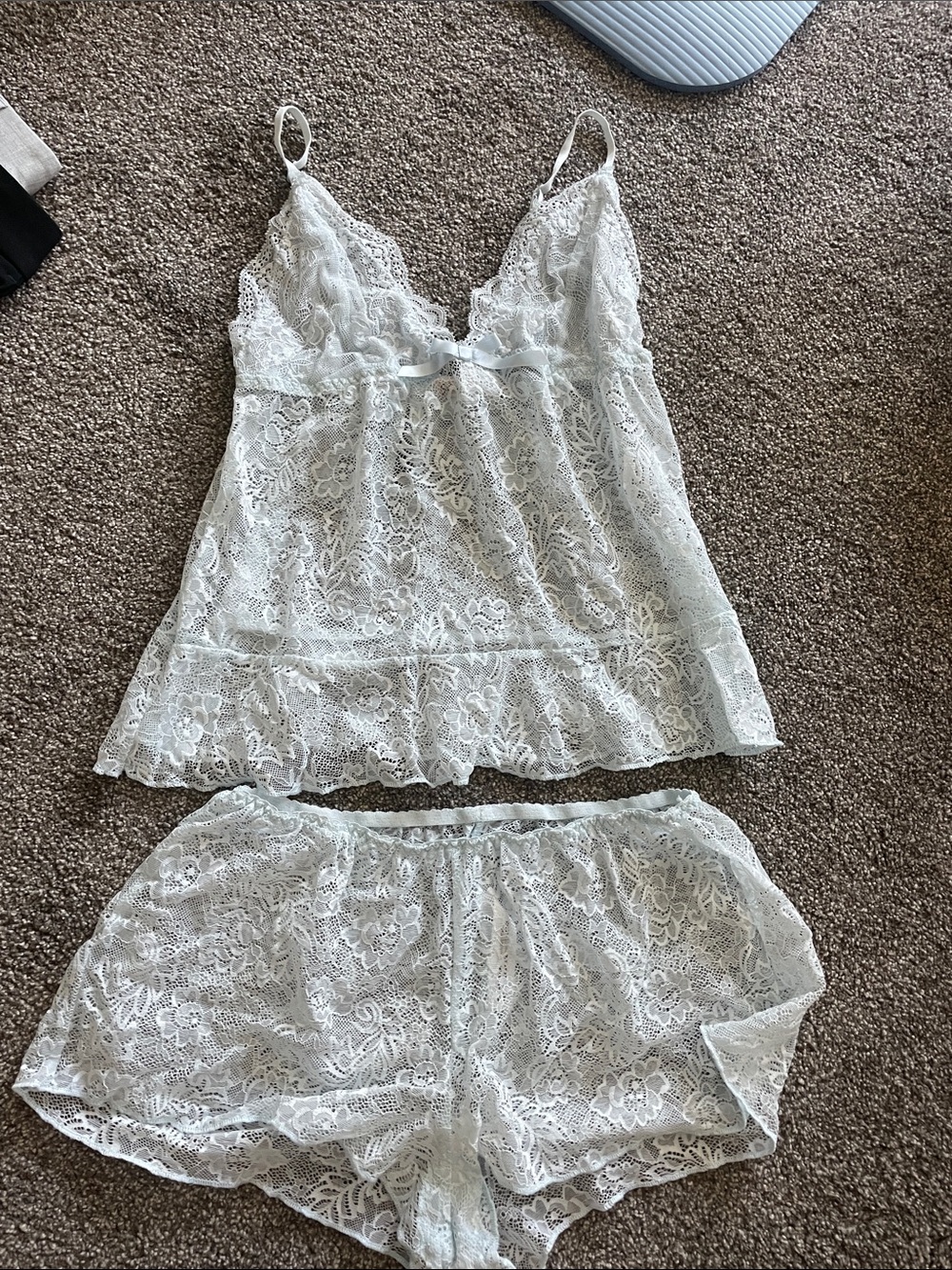 Baby blue sleep set  Linea Donatella Lace Camisole & Shorts